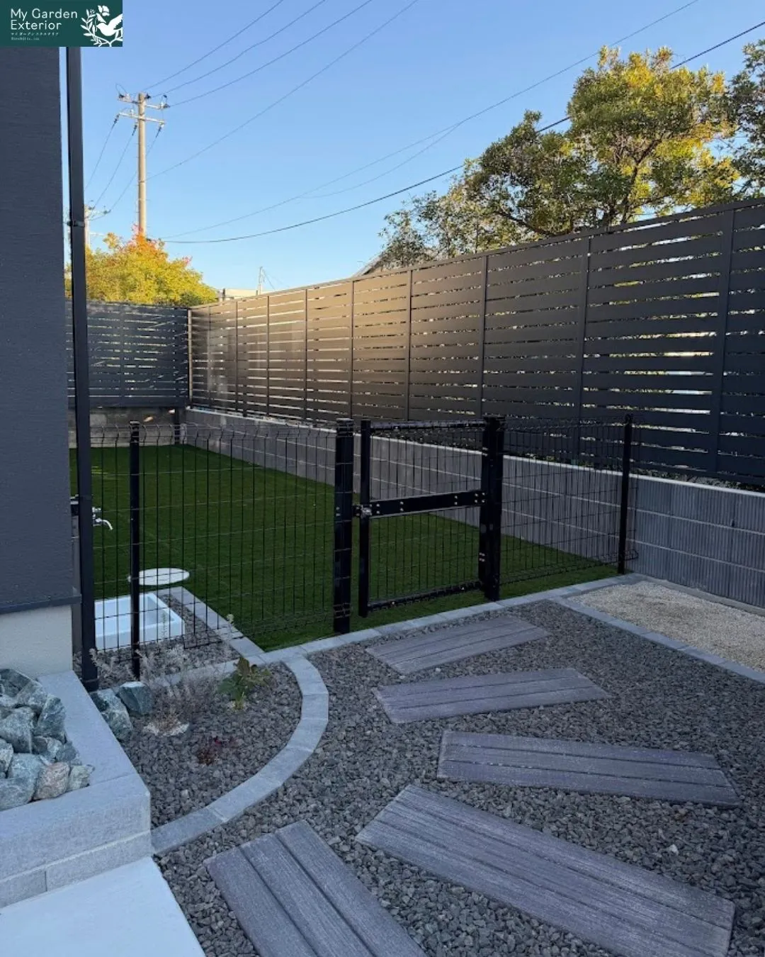 目隠しフェンスでプライベート空間も確保。